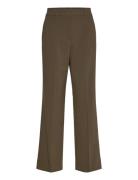 Straight Mid-Rise Trousers Bottoms Trousers Straight Leg Khaki Green M...