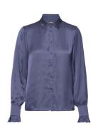 Thely Satin Designers Shirts Long-sleeved Navy Zadig & Voltaire