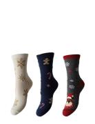 Pcjingle Glitter Socks 3-Pack Lingerie Socks Regular Socks Navy Pieces