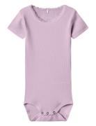 Nbfkab Ss Body Noos Bodysuits Short-sleeved Pink Name It
