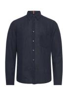 Relegant_6_M Tops Shirts Linen Shirts Navy BOSS