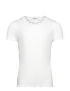 Rkbalta Ss Regular Lace T-Shirt Tops T-Kortærmet Skjorte White Rosemun...