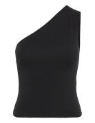 Shoulder Tank Tops T-shirts & Tops Sleeveless Black Weekday