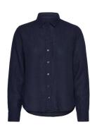 Reg Linen Shirt Tops Shirts Linen Shirts Navy GANT