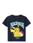Nmmmahe Pokemon Nreg Ss Top Box Sky Tops T-Kortærmet Skjorte Navy Name...