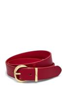 Oval Buckle Belt Bælte Red Mango