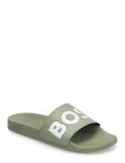 Aryeh_Slid_Npvlg Shoes Summer Shoes Sandals Pool Sliders Green BOSS