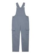 Long Denim Overalls With Pocket Bottoms Dungarees Blue Mango