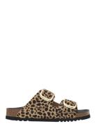 Sl Noelle Leather Leopard Flade Sandaler Multi/patterned Scholl