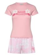 Island Dreaming Top/ Short Set Tops T-shirts & Tops Short-sleeved Pink...