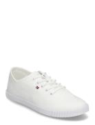 Canvas Lace Up Sneaker Low-top Sneakers White Tommy Hilfiger