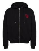 Justice Zip Hoodie Washed Tops Sweatshirts & Hoodies Hoodies Black BLS...