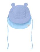 Summer Hat Ears Muslin Solhat Blue Huttelihut