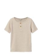 Nmmkab Ss Top Noos Tops T-Kortærmet Skjorte Beige Name It