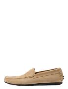 Slhsergio Suede Penny Driving Shoe Loafers Flade Sko Beige Selected Ho...