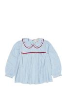 Seersucker Ls Tunic W. Hearts Tops Blouses & Tunics Blue Copenhagen Co...