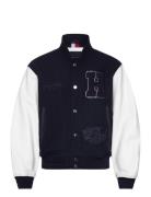 Leather Varsity Jacket Bomberjakke Jakke Black Tommy Hilfiger