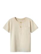 Nmmfreddi Nreg Ss Top Box Tops T-Kortærmet Skjorte Beige Name It