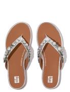 Gracie Jewel-Deluxe Metallic-Leather Flip-Flops Klipklapper Sandaler S...