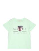 Archive Shield Ss T-Shirt Tops T-Kortærmet Skjorte Green GANT