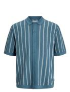 Jjemil Knit Striped Shirt Ss Tops Knitwear Short Sleeve Knitted Polos ...