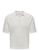 Onsthiago Ds 7 Ss Resort Crochet Polo Tops Knitwear Short Sleeve Knitt...