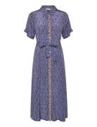 Blakell Maxi Dress Ss Knælang Kjole Navy Lollys Laundry