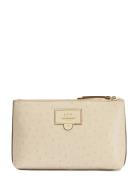 Solaio Linen Printed Ostrich Toilettaske Cream ATP Atelier