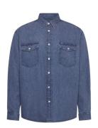 Ebino Tops Shirts Denim Shirts Blue HUGO BLUE