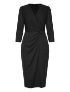 Twist-Front Jersey Surplice Dress Dresses Cocktail Dresses Black Laure...