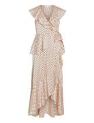 Vikimmie S/S Wrap Ankle Dress/Dc/Ka Maxikjole Festkjole Pink Vila