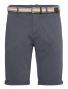 Superflex Chino Shorts W. Belt Bottoms Shorts Chinos Shorts Navy Lindb...