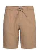 Linen Blend Herringb Short Bottoms Shorts Casual Beige Lindbergh