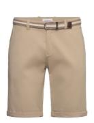Superflex Chino Shorts W. Belt Bottoms Shorts Chinos Shorts Beige Lind...