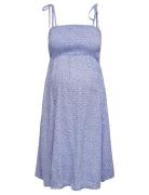 Olmzally Life Singlet Dress Aop Knælang Kjole Blue Only Maternity