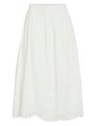 Vimette Hw Midi Skirt Skirts Knee-length & Midi Skirts White Vila
