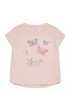 Top Ss Sequins And Flowers Tops T-Kortærmet Skjorte Pink Lindex