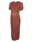 Mlanli June 24 Jrs Midi Dress 2F Knælang Kjole Brown Mamalicious