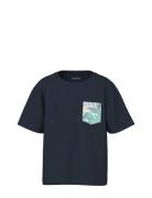 Nmmvalmas Ss Nreg Top Tops T-Kortærmet Skjorte Navy Name It