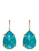 Mini Drop Clasp Earrings Gold Ørestickere Smykker Blue Caroline Svedbo...