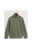 Sunfaded Half Zip Sweat Tops Sweatshirts & Hoodies Sweatshirts Green G...