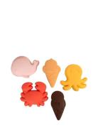 Silik Sandforme 5 Stk. - Peach Mix Toys Bath & Water Toys Bath Toys Mu...