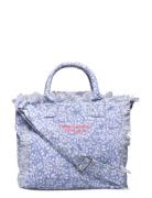 Floral-Print Mini Tote Tote Taske Blue Mango