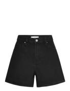 High-Waisted Straight Denim Shorts Bottoms Shorts Denim Shorts Black M...