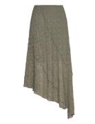 Asymmetric Lace Skirt Skirts Knee-length & Midi Skirts Khaki Green Bub...