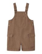 Duna Cargo Shorts Overall Bottoms Dungarees Brown Fliink