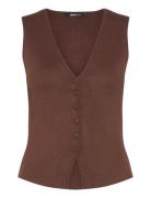 Knitted Vest Vests Knitted Vests Brown Gina Tricot