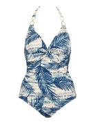 Nura Swimsuit Halterneck Badedragt Badetøj Blue Missya