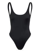 Low Back Scoop Neck Swimsuit Badedragt Badetøj Black Weekday