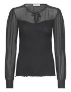 Silk T-Shirt Tops T-shirts & Tops Long-sleeved Black Rosemunde